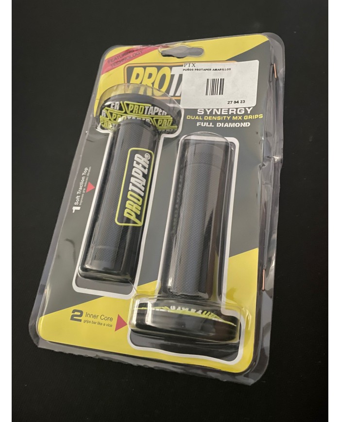 JUEGO DE PUÑOS DE MOTO PRO TAPER AMARILLOS